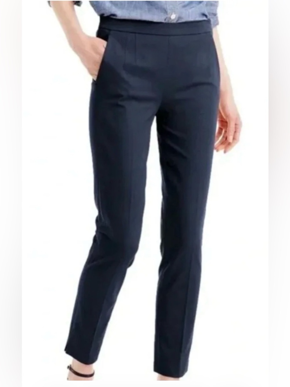 J.Crew Martie Slim Crop Pants – Navy Blue | Size 10 Tall